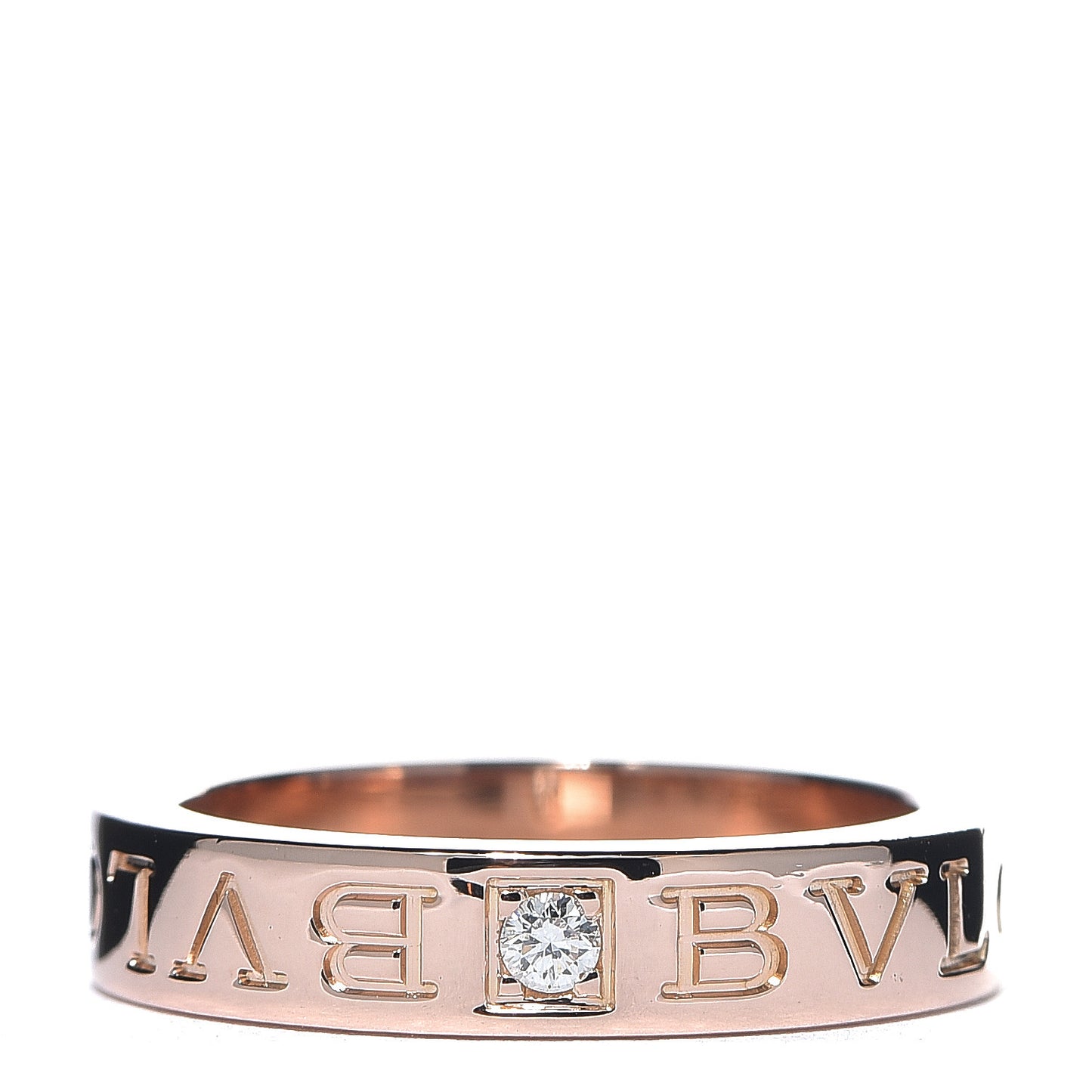 18K Rose Gold Diamond B.Zero1 Essential Band Ring 50 5.25