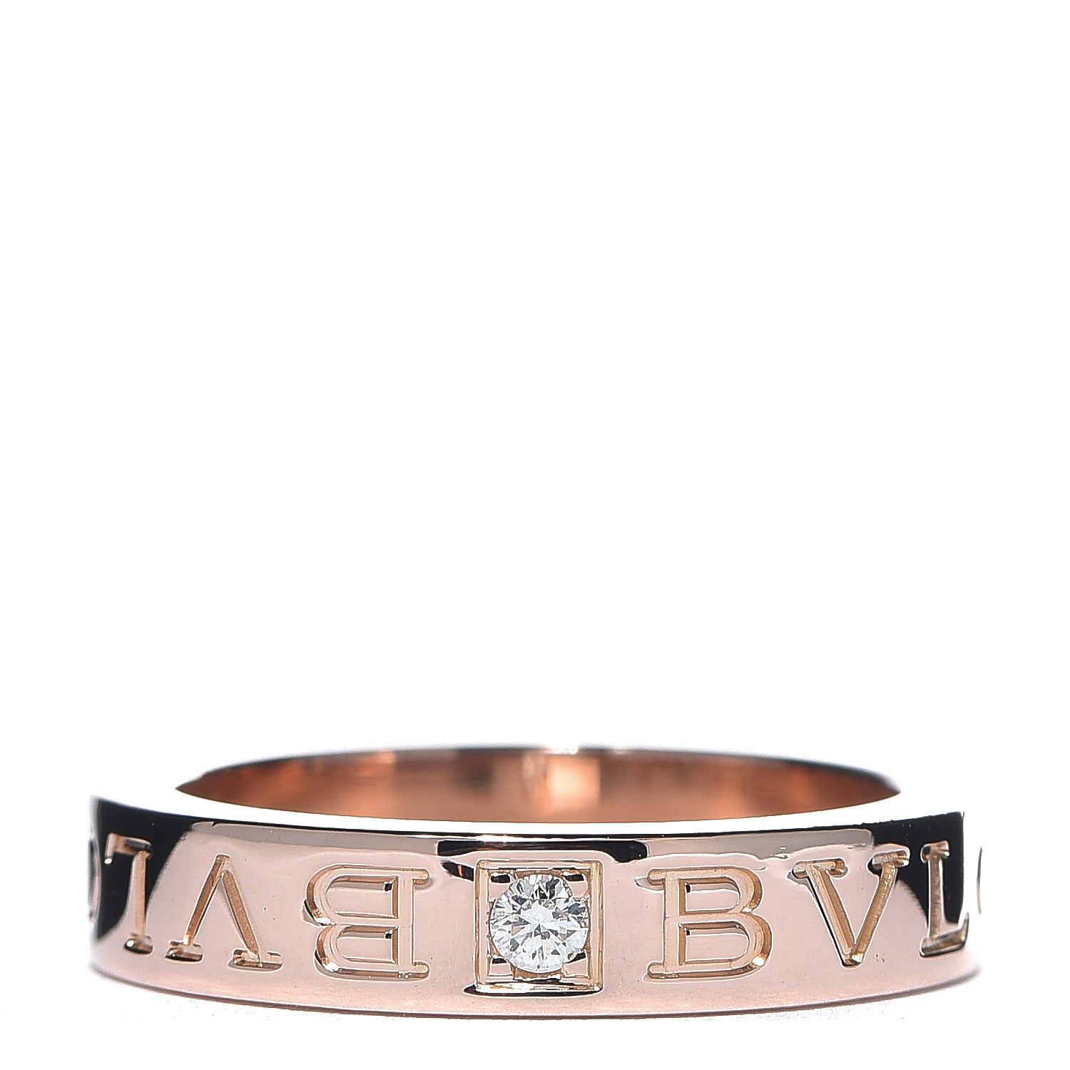 Bulgari 18K Rose Gold Diamond B.Zero1 Essential Band Ring 50 5.25 1 of 4