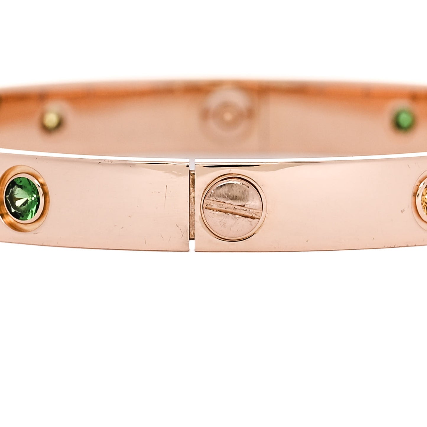 18K Pink Gold Sapphire Garnet Amethyst LOVE Bracelet 17