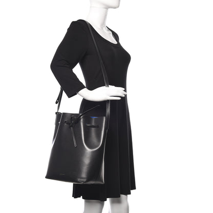 Mansur Gavriel Vegetable Tanned Calfskin Bucket Bag Black Royal 2 of 10