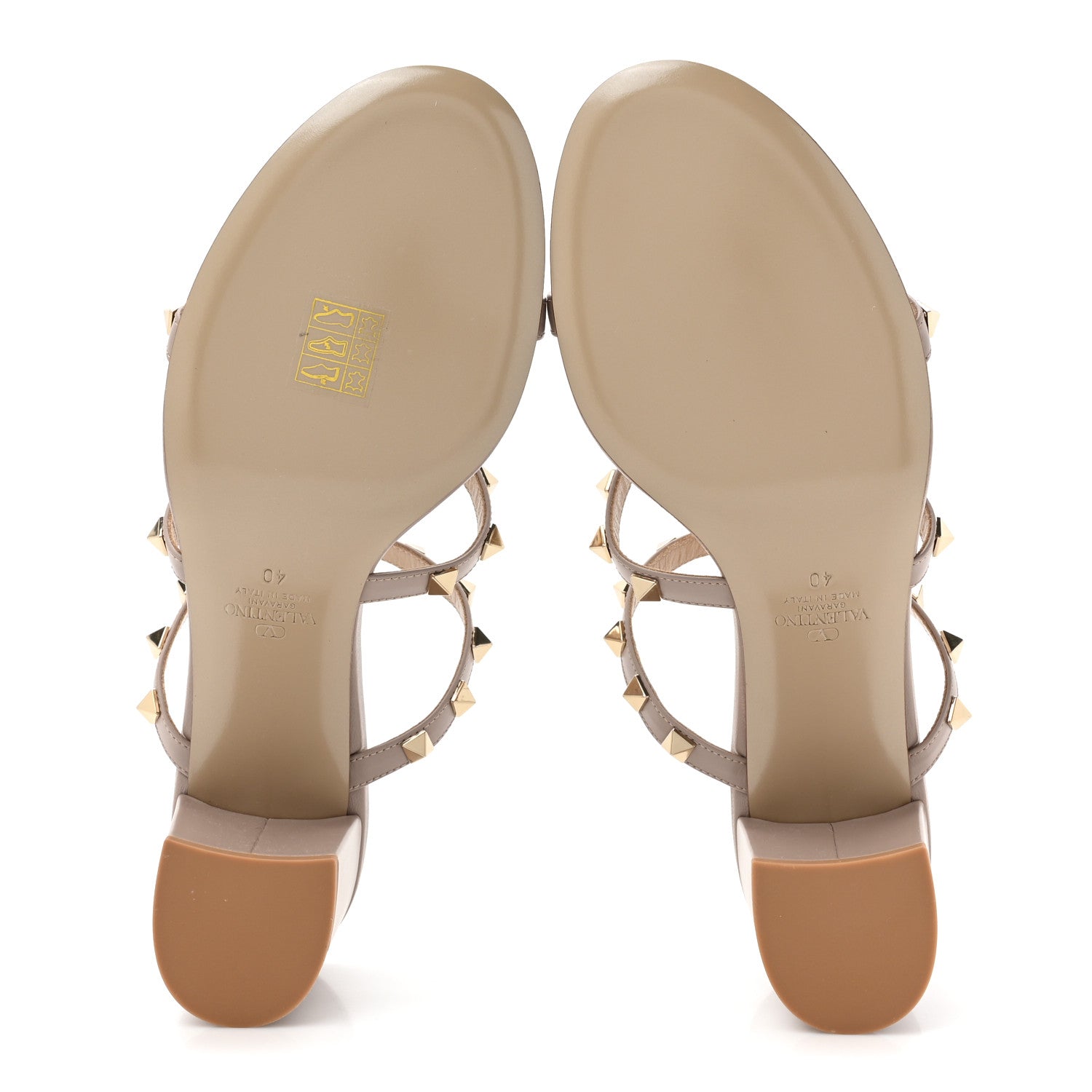 Valentino Garavani Calfskin Rockstud 60mm Caged Slide Sandals 40 Poudre 5 of 8