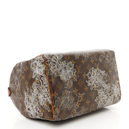 Louis Vuitton Monogram Dentelle Speedy 30 Silver 4 of 16