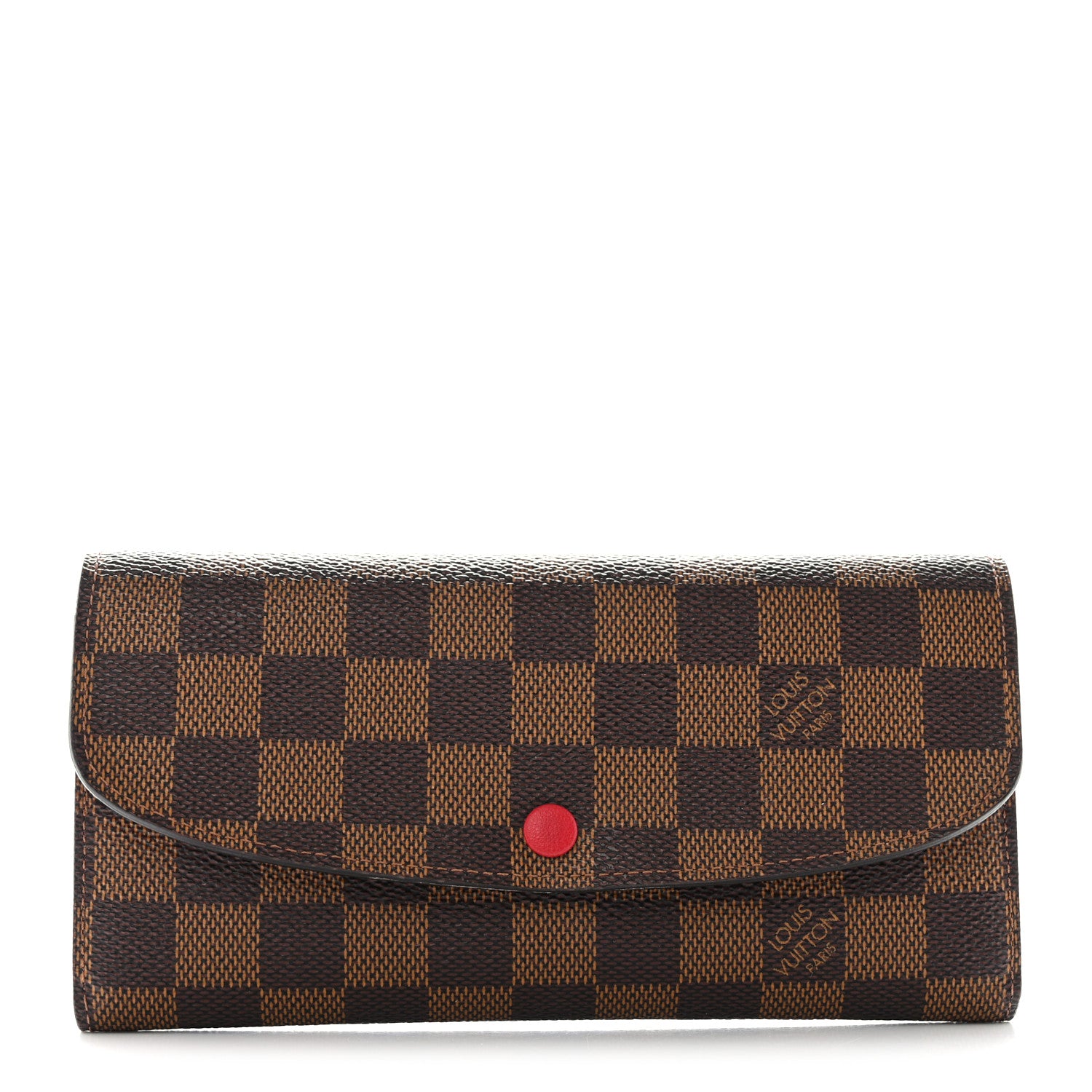 Louis Vuitton Damier Ebene Emilie Wallet Red 1 of 7