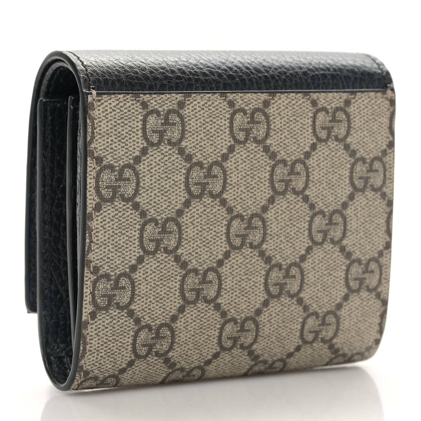 Dollar Calfskin GG Supreme Monogram Medium GG Marmont Wallet Black Beige Ebony