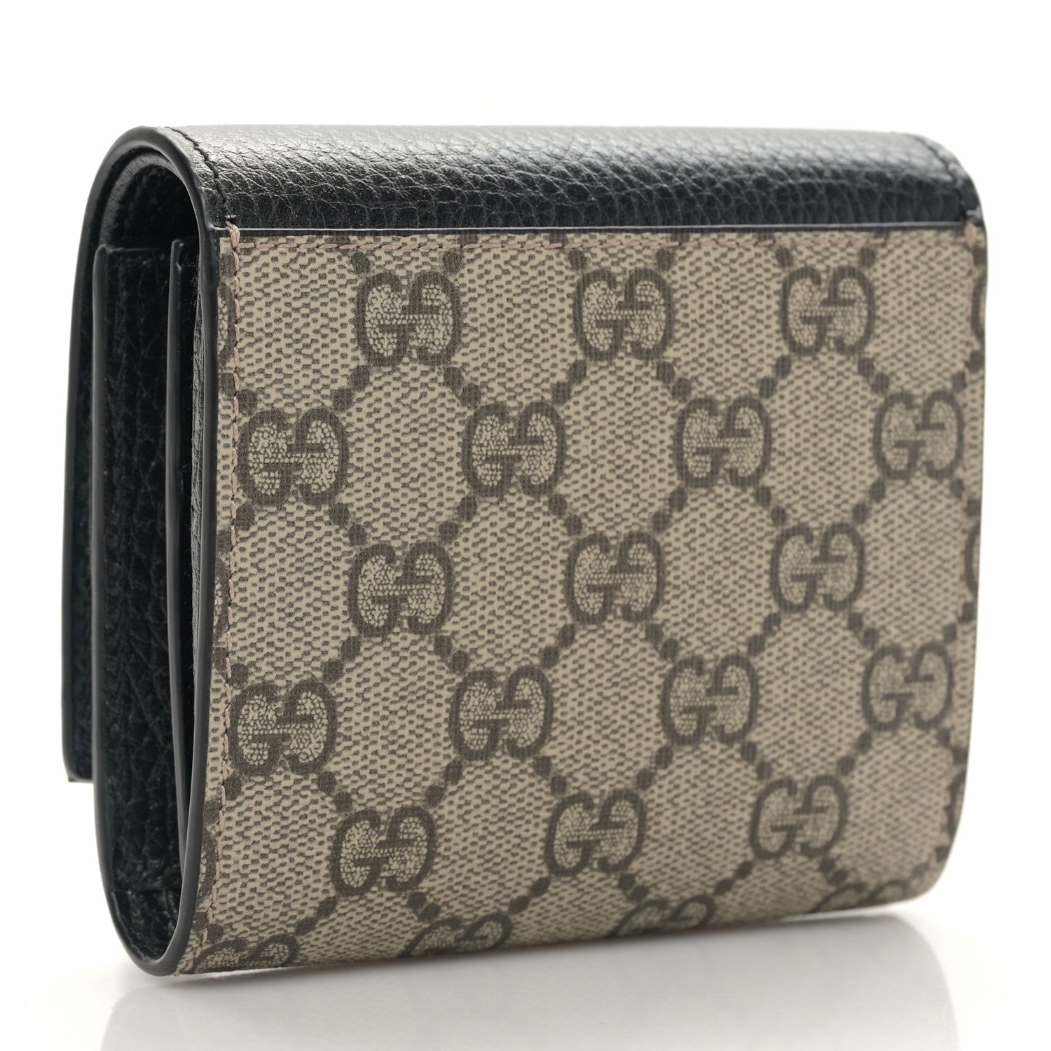 Gucci Dollar Calfskin GG Supreme Monogram Medium GG Marmont Wallet Black Beige Ebony 3 of 9