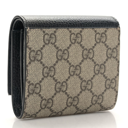 Gucci Dollar Calfskin GG Supreme Monogram Medium GG Marmont Wallet Black Beige Ebony 3 of 9