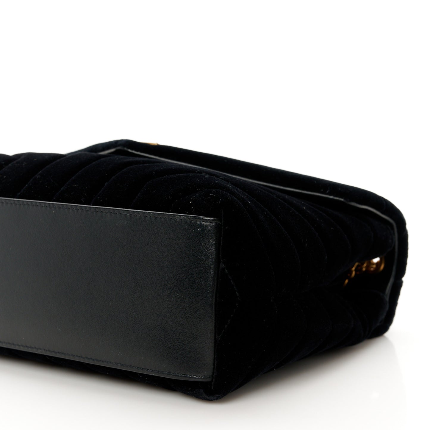 Velvet Y Quilted Monogram Small Loulou Chain Satchel Black