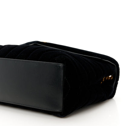 Saint Laurent Velvet Y Quilted Monogram Small Loulou Chain Satchel Black 10 of 10