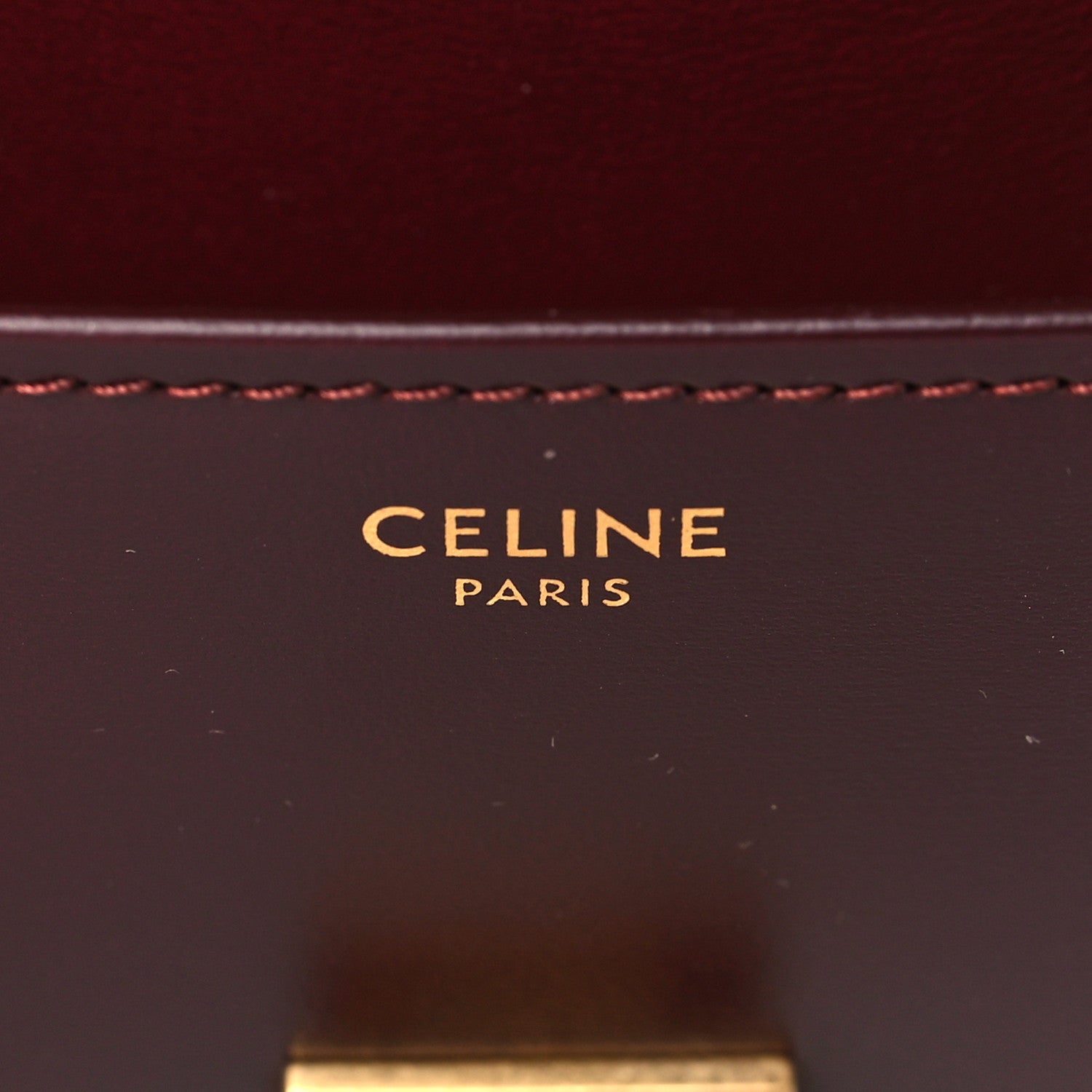 Celine Box Calfskin Teen Classic Box Flap Bag Burgundy 6 of 8