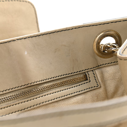 Gucci Monogram Margaux Calfskin Large Emily Chain Shoulder Bag Beige Ebony Mystic White 15 of 25
