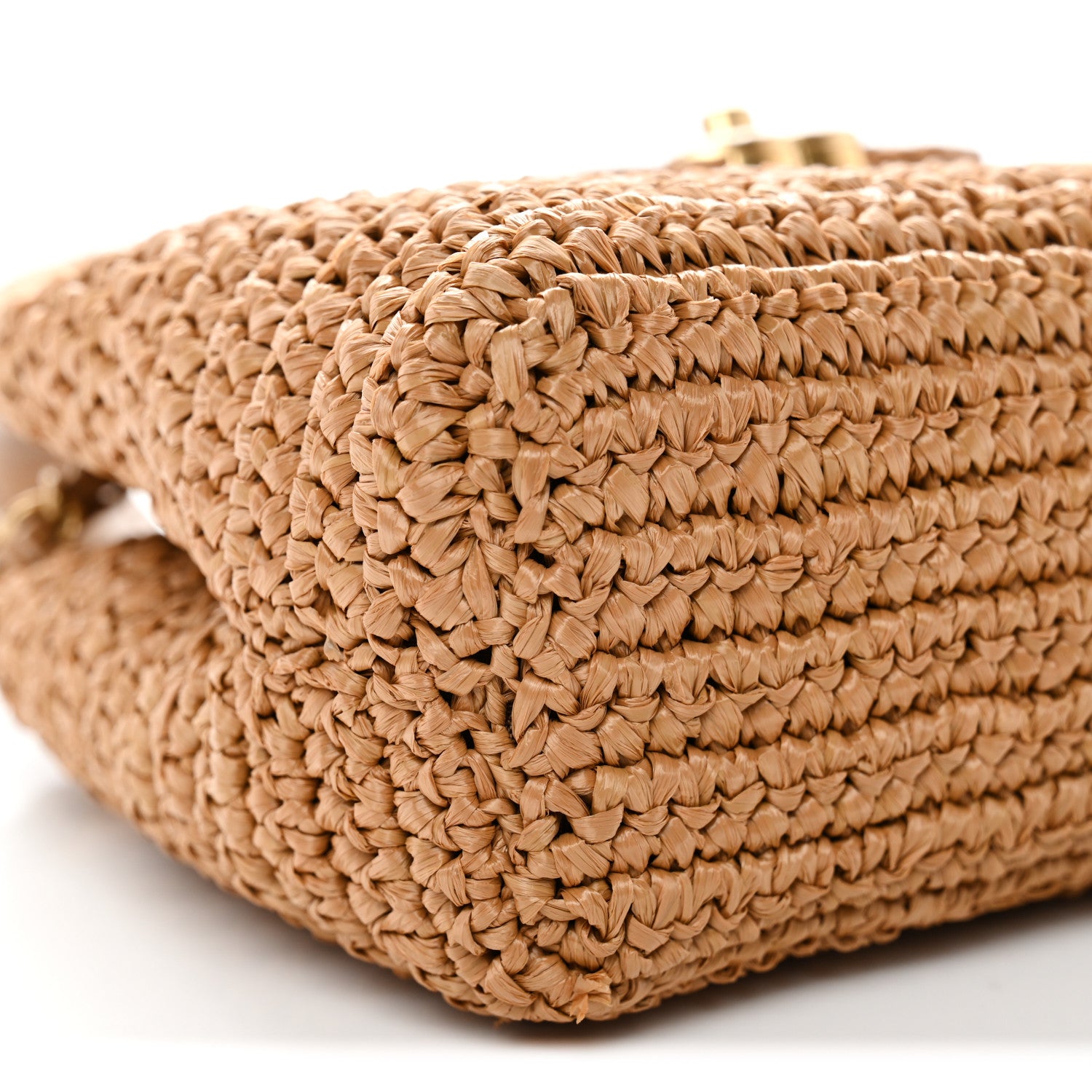 Chanel Braided Raffia Nano Kelly Flap Bag Dark Beige 9 of 11
