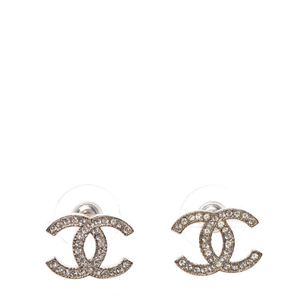 Chanel Crystal CC Earrings Gold 1 of 3