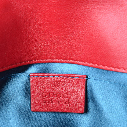Gucci Velvet Matelasse Mini GG Marmont Shoulder Bag Hibiscus Red 6 of 9