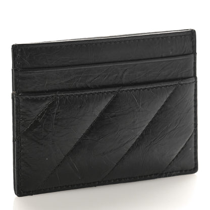 Balenciaga Crushed Calfskin Quilted Crush Card Holder Black 3 of 8