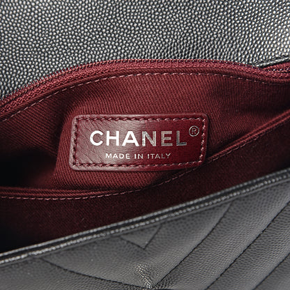 Chanel Caviar Chevron Quilted Mini Coco Handle Flap Black 8 of 9