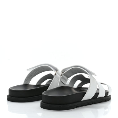 Hermes Calfskin Womens Chypre Sandals 39.5 White 4 of 9
