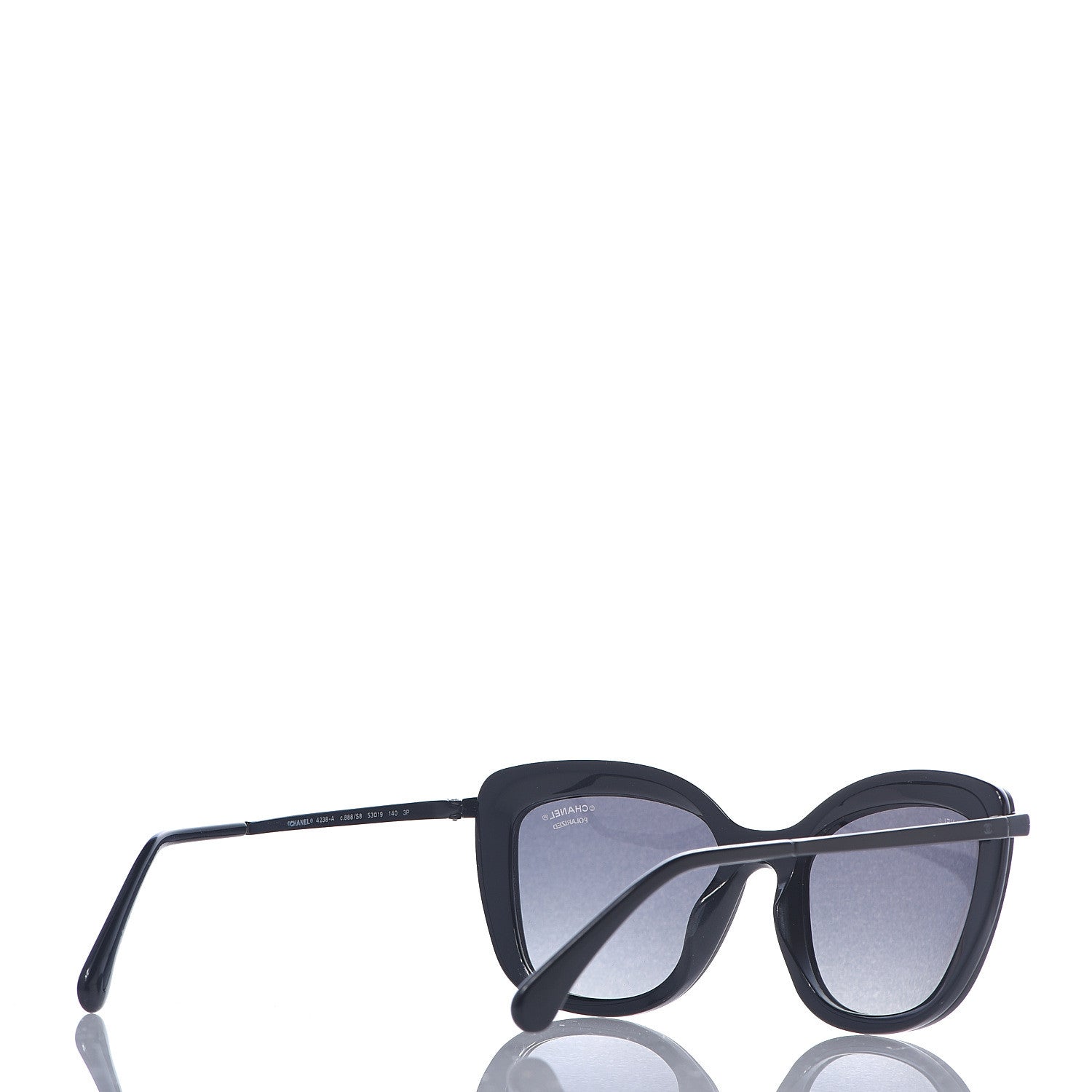 Chanel Acetate Polarized Quilted Metal Butterfly Sunglasses 4238-A Black 4 of 8