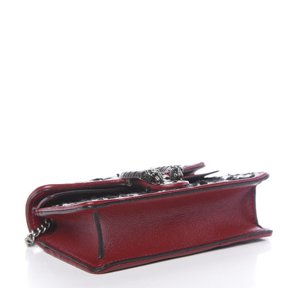 Gucci Tweed GG Monogram Super Mini Dionysus Shoulder Bag Black White Romantic Cherry 4 of 10