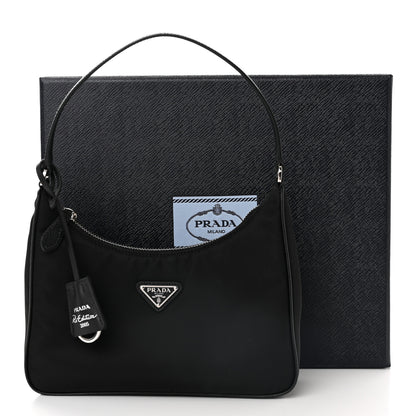Prada Tessuto Nylon Saffiano Mini Re-Edition 2005 Bag Black 10 of 10