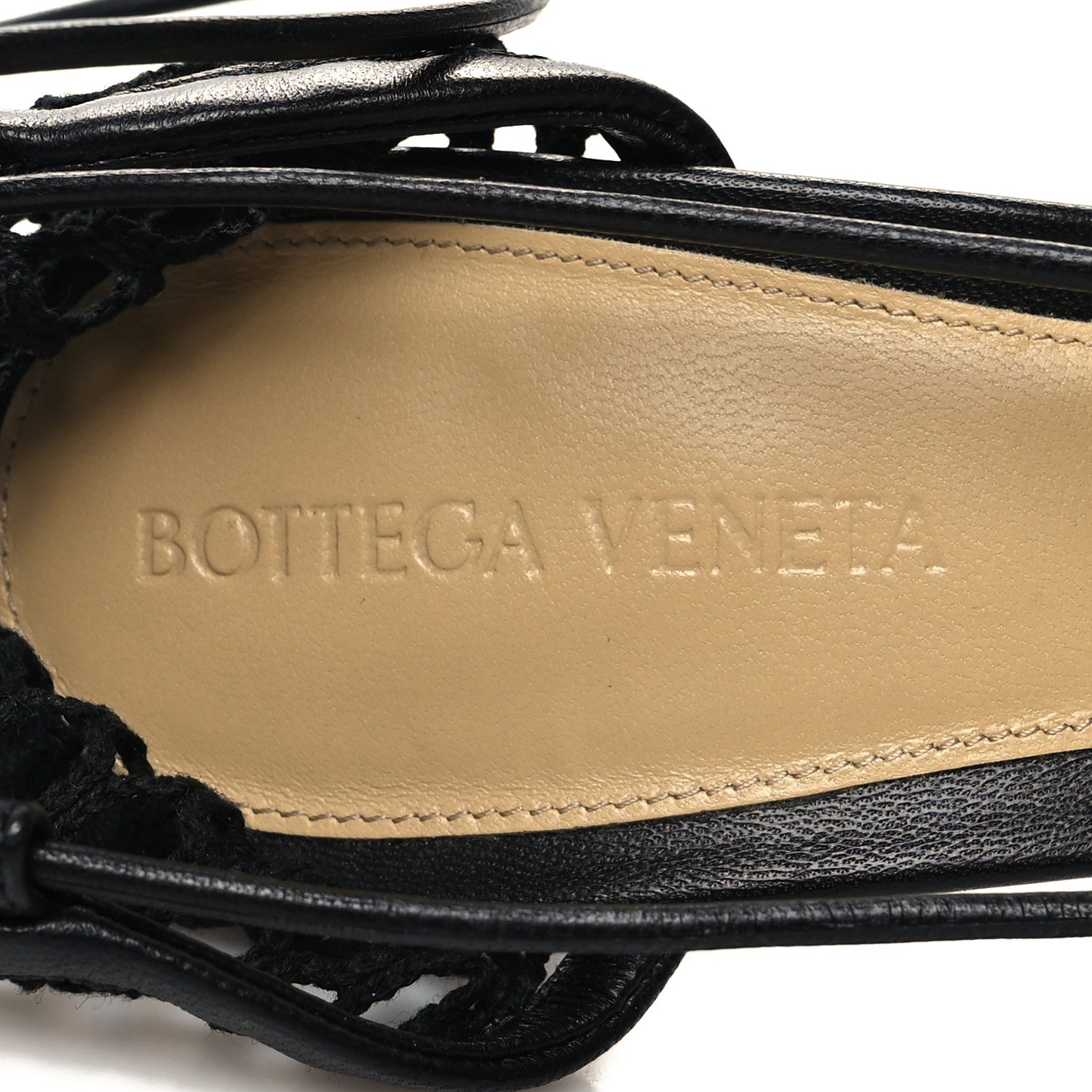 Bottega Veneta Mesh Nappa Stretch Ankle Tie 90mm Sandals 39 Black 7 of 8