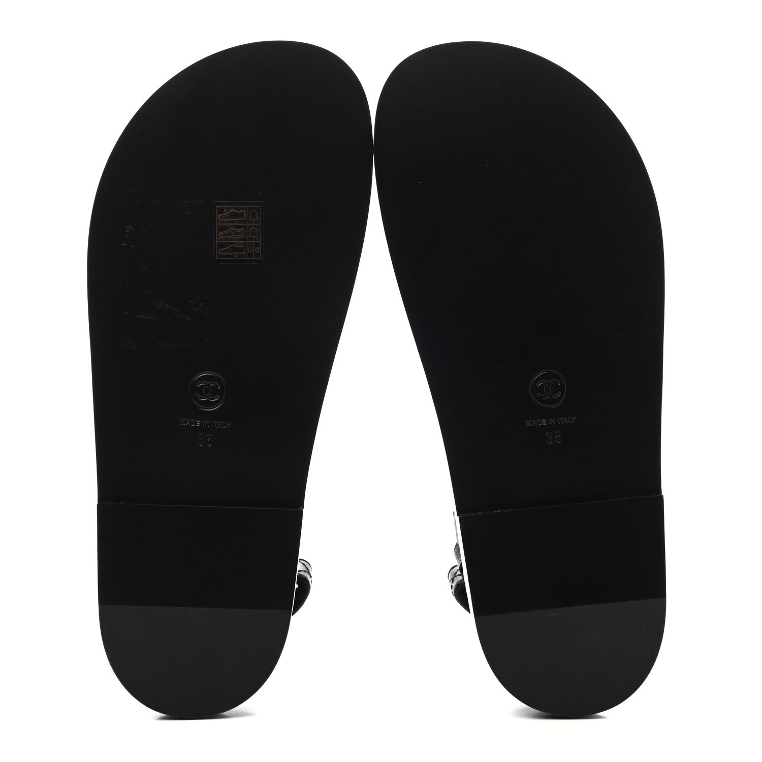 Chanel Grained Calfskin Velcro Dad Sandals 38 Black 5 of 9