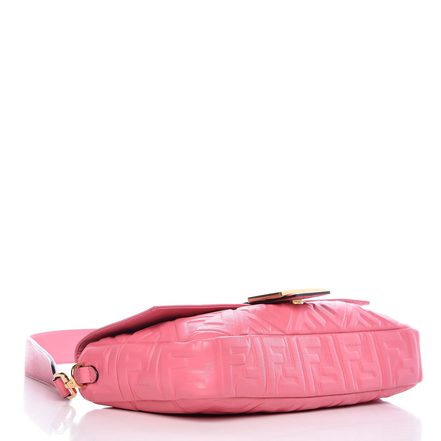 Nappa FF 1974 Embossed Large Baguette Rosa Fluo