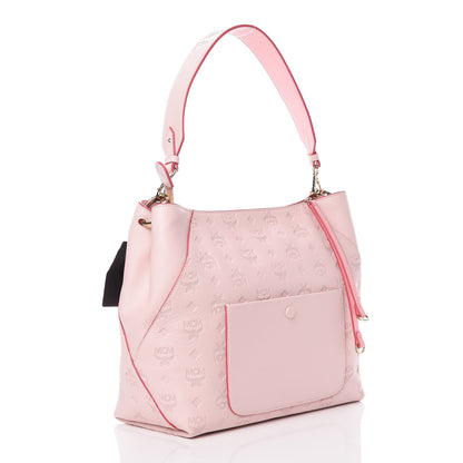 MCM Calfskin Ottomar Monogram Medium Klara Hobo Pink Blush 3 of 11