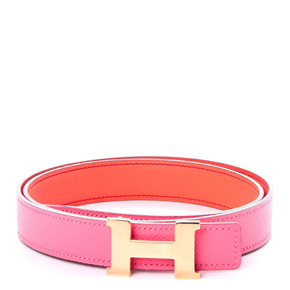Hermes Swift Epsom 24mm Mini Constance Belt 80 Orange Poppy Rose Azalee 1 of 7