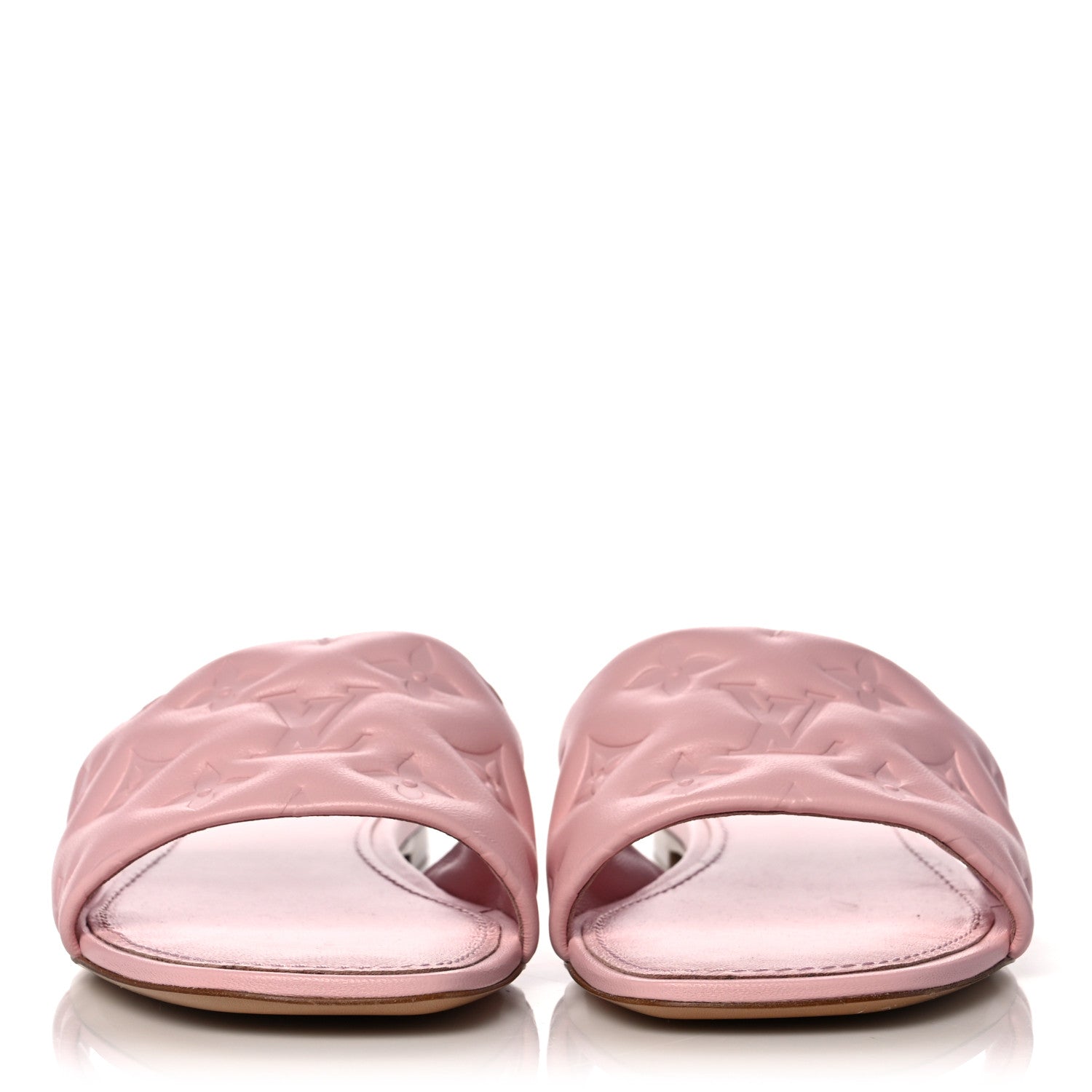 Louis Vuitton Lambskin Embossed Monogram Revival Flat Mules 39 Light Pink 2 of 9