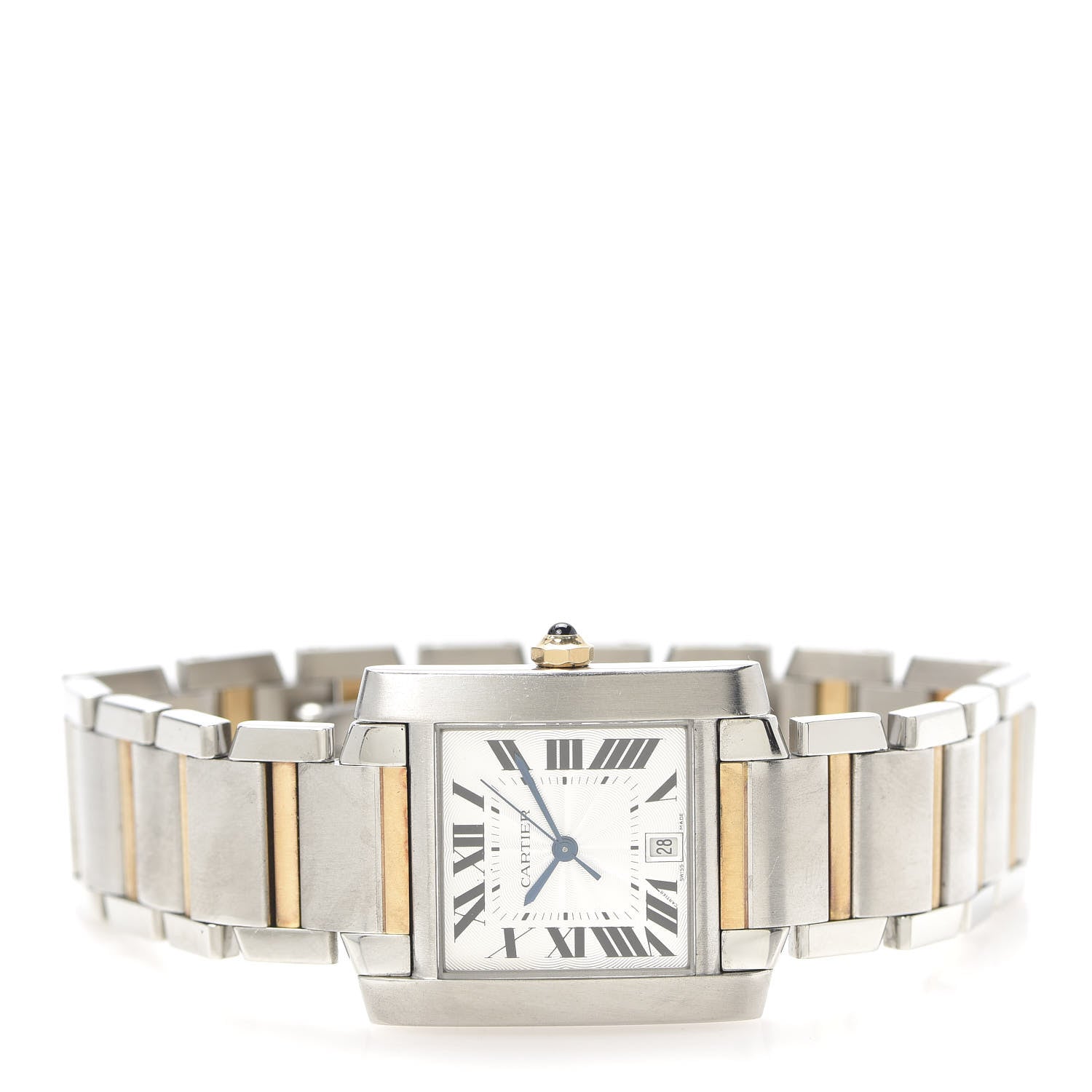 Cartier Stainless Steel 18K Yellow Gold 28mm Tank Francaise Automatic Watch 3 of 7