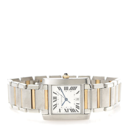 Cartier Stainless Steel 18K Yellow Gold 28mm Tank Francaise Automatic Watch 3 of 7