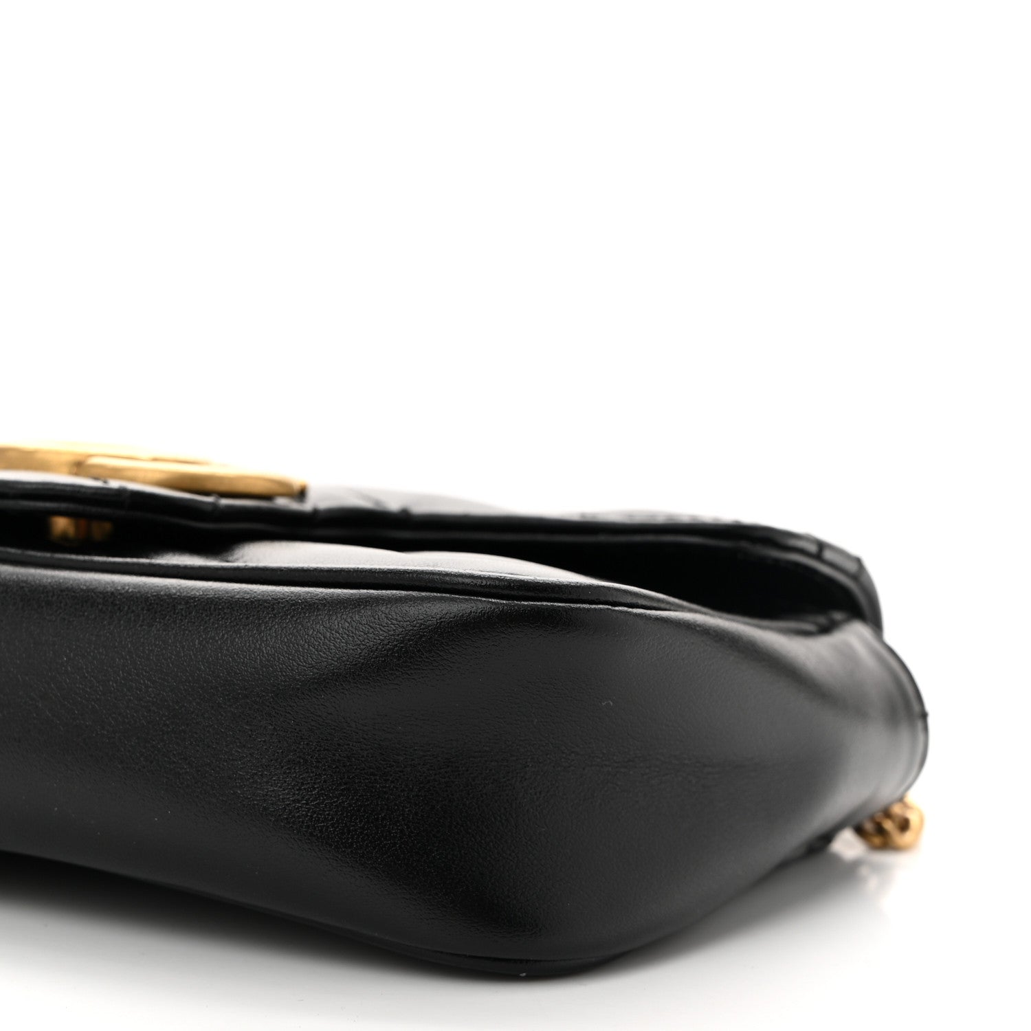 Gucci Calfskin Matelasse Super Mini GG Marmont Shoulder Bag Black 10 of 10