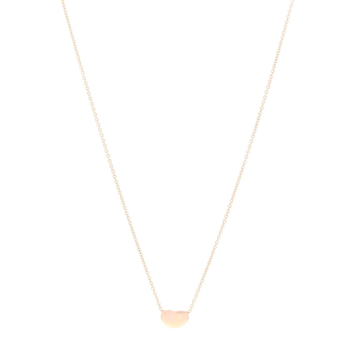 18K Rose Gold 9mm Elsa Peretti Bean Pendant Necklace