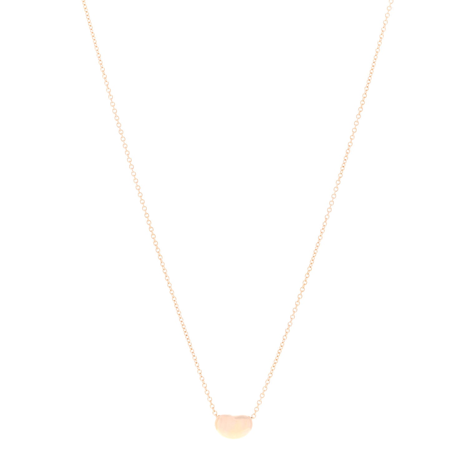 Tiffany 18K Rose Gold 9mm Elsa Peretti Bean Pendant Necklace 1 of 5