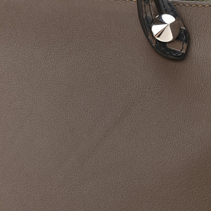 Fendi Vitello Dolce Bi-Color FF 1974 Embossed Medium By The Way Boston Bag Maya Black 8 of 10
