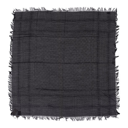 Gucci Wool Silk GG Monogram Diamante Plaid Surviee Shawl Graphite Black 1 of 4