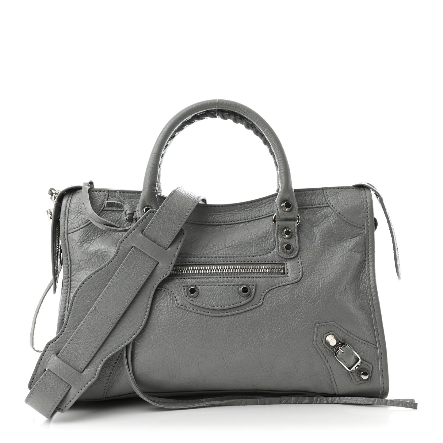 Agneau Classic Silver Hardware S City Gris Haussmannien