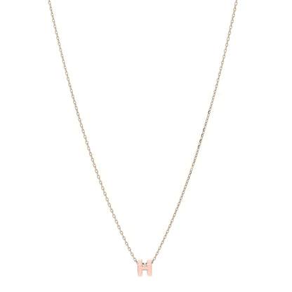 Hermes Palladium Mini Pop H Pendant Necklace Rose Dragee 1 of 6