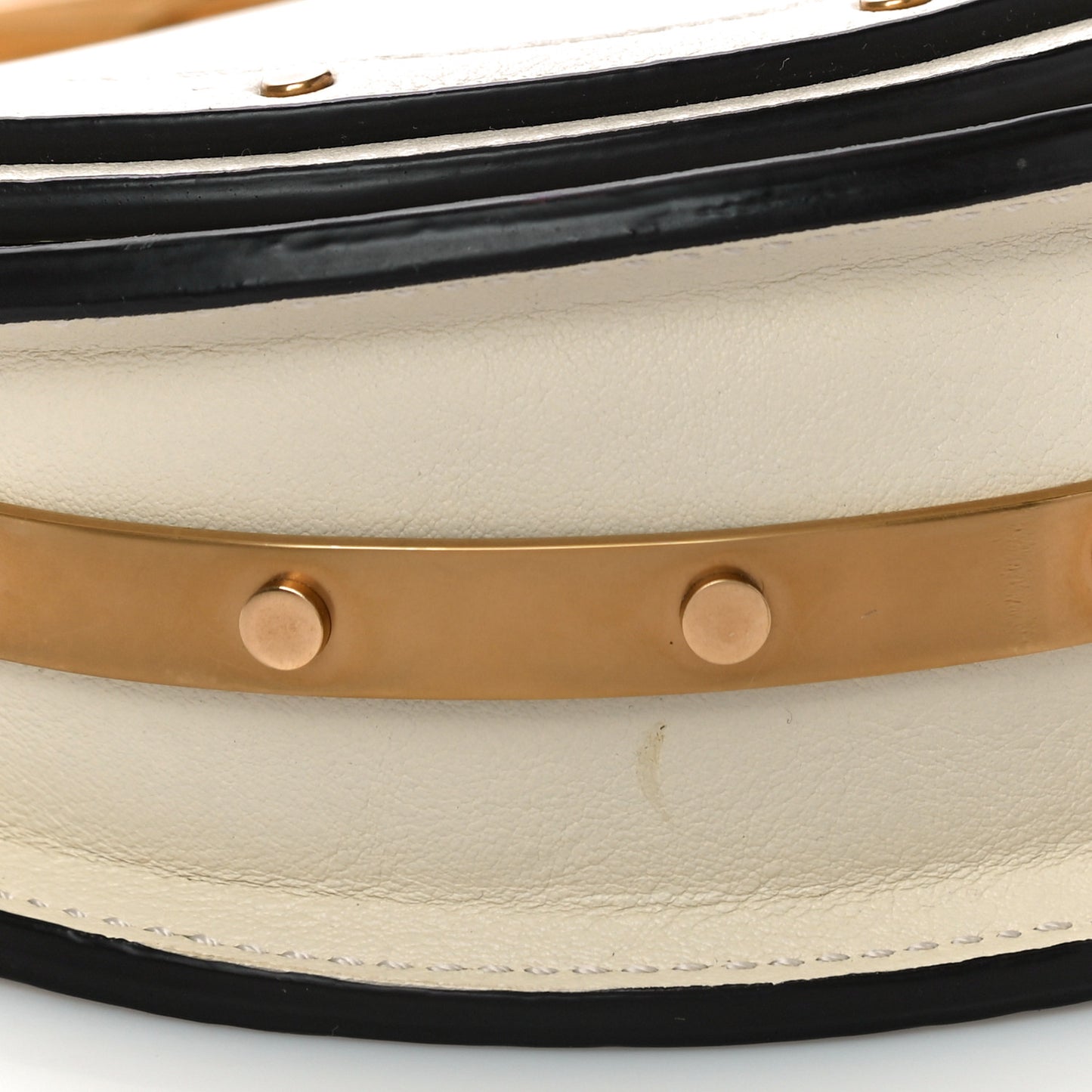 Calfskin Small Nile Bracelet Minaudiere Bag Off White