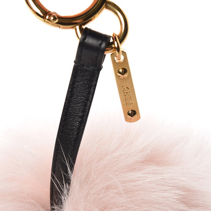 Fendi Fox Fur Nappa FF Pom Pom Bag Charm Cheesecake Black 4 of 6