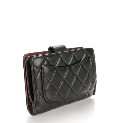 Chanel Lambskin Quilted Zipped Pocket Wallet Black 3 of 9