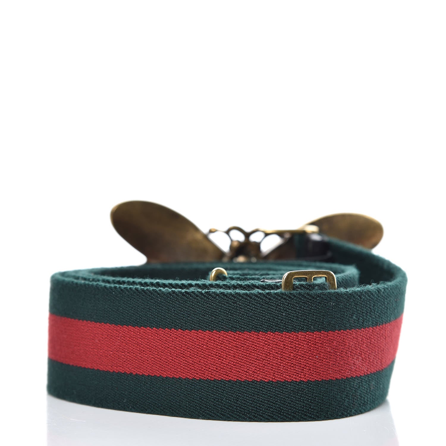 Gucci Web Queen Margaret Bee Belt 100 40 Red Green 3 of 7