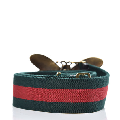 Gucci Web Queen Margaret Bee Belt 100 40 Red Green 3 of 7