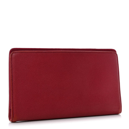 Chanel Caviar Sevruga Yen Wallet Red 3 of 13