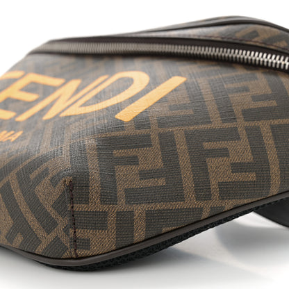 Fendi Shiny Glazed Fabric Vitello Cover FF 1974 Logo Belt Bag Tobacco Moro Giallo Ebano 10 of 12