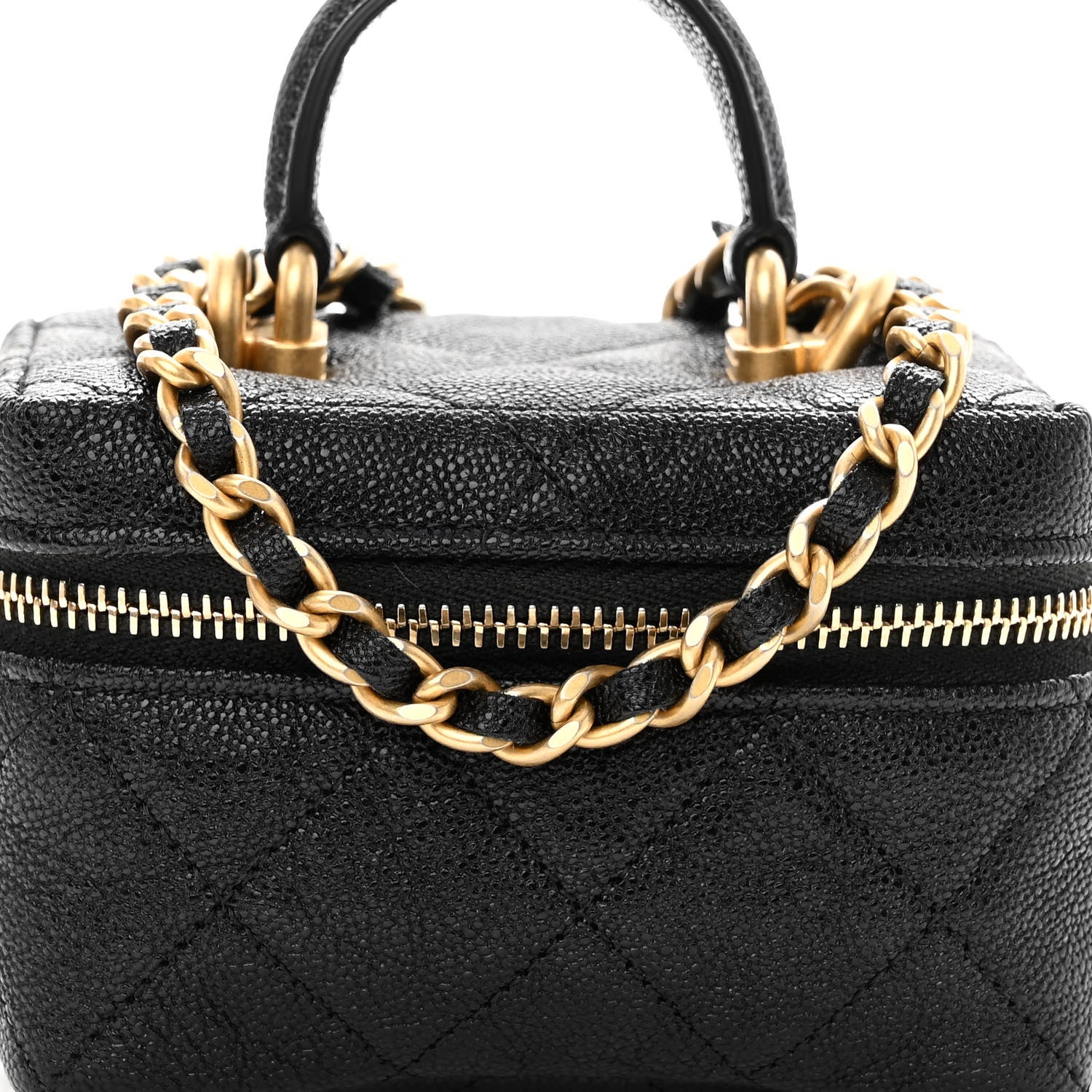 Chanel Caviar Quilted Mini Top Handle Vanity With Chain Black 8 of 11
