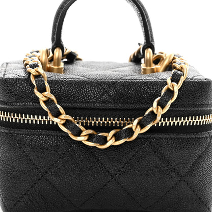 Chanel Caviar Quilted Mini Top Handle Vanity With Chain Black 8 of 11