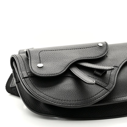 Christian Dior Grained Calfskin Saddle Messenger Bag Black 8 of 9