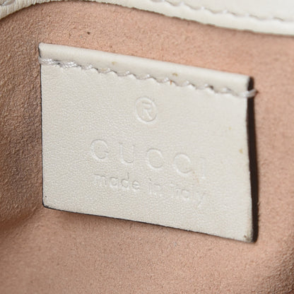 Gucci Calfskin Matelasse Super Mini GG Marmont Shoulder Bag White 8 of 14