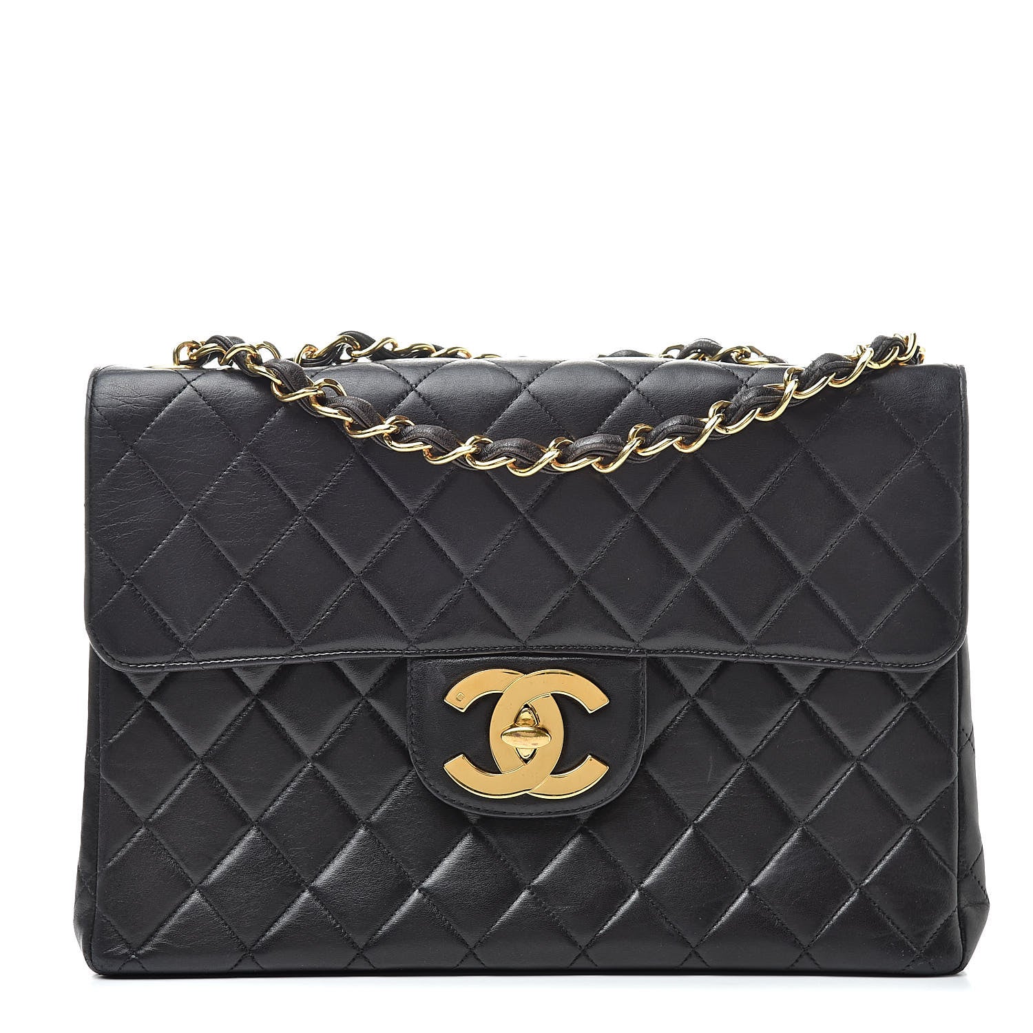 Chanel Lambskin Quilted XL Jumbo Single Flap Black 1 of 21